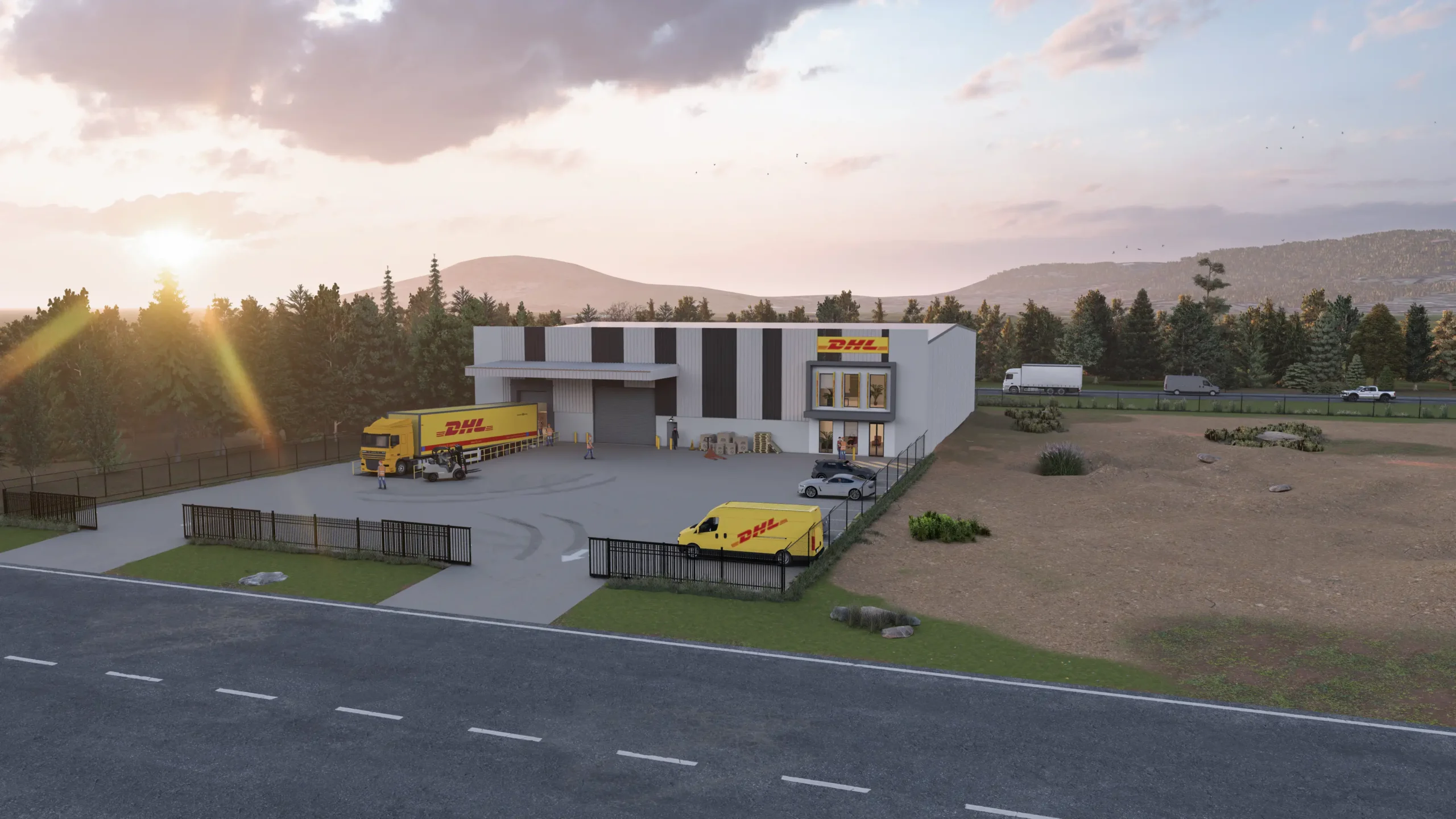 DHL Warehouse & Office — Bison Construction — Architectural Visualization by AA 3D Studio